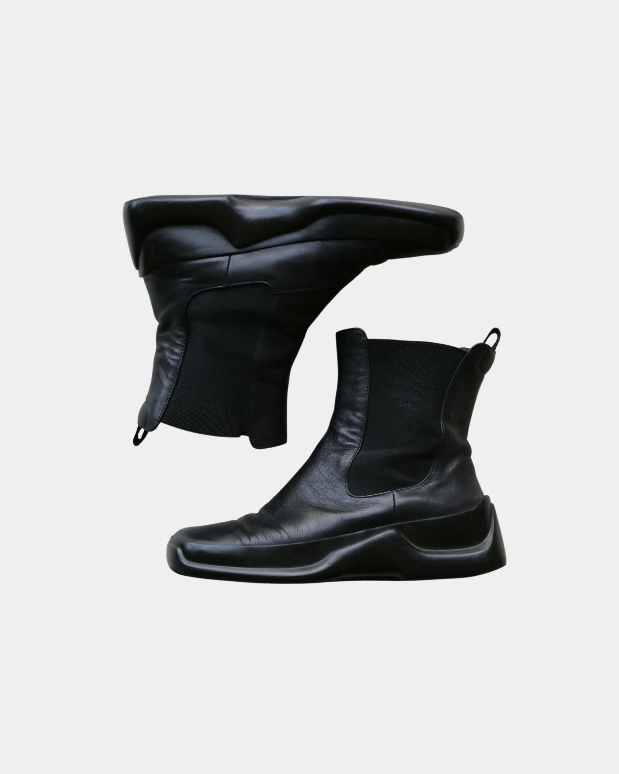 prada fw 1999 black leather boots - Image 5