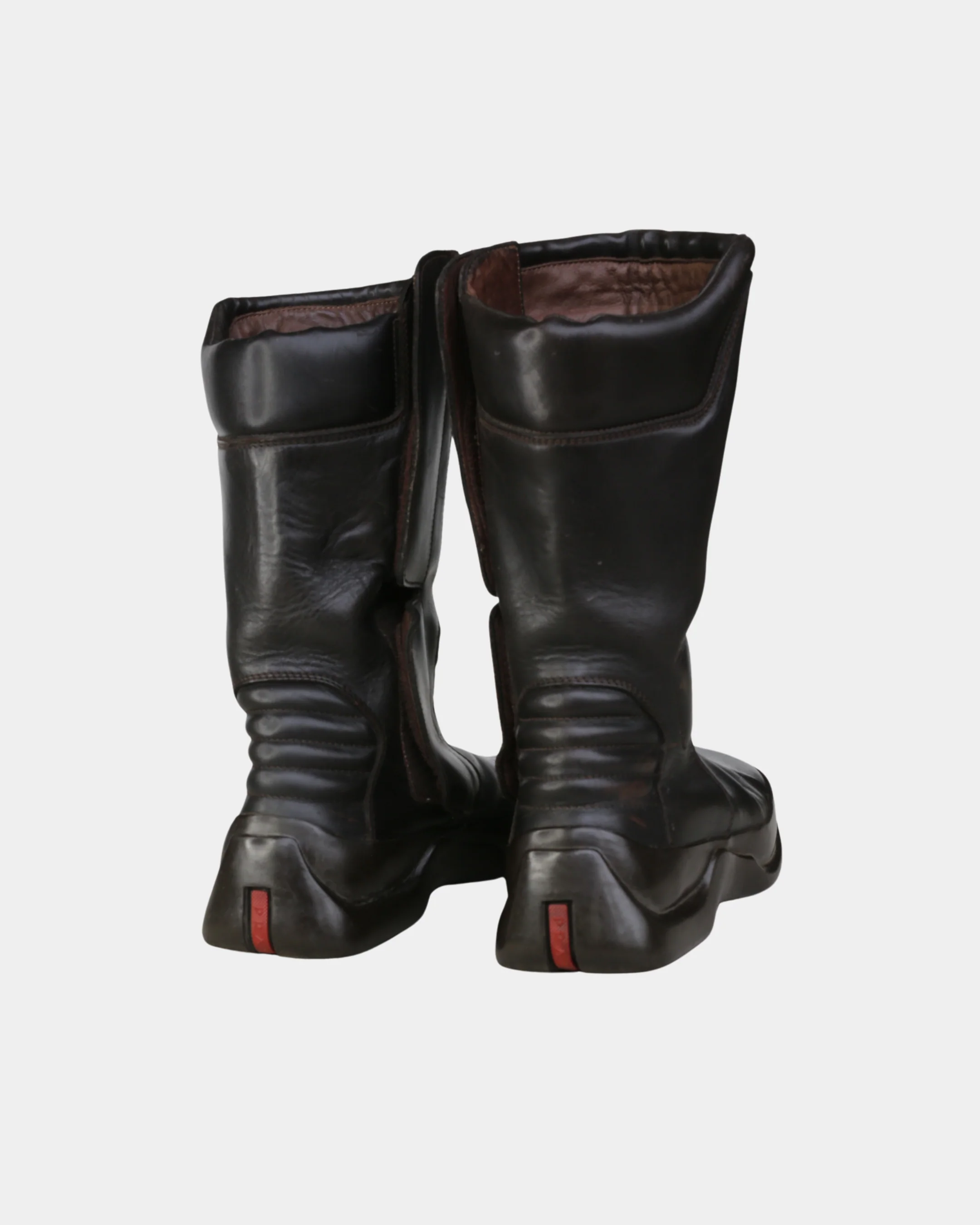 prada fw 1999 bella hadid leather moto boots - Image 4