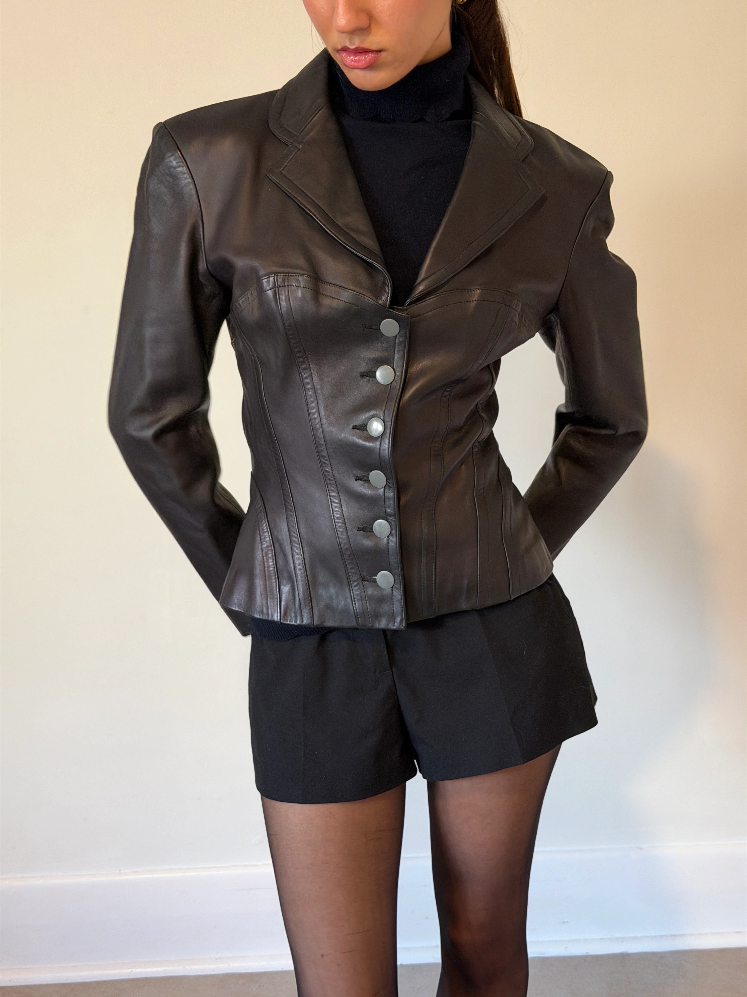 (permanent collection) alaïa fall 1987 corset leather jacket - Image 6