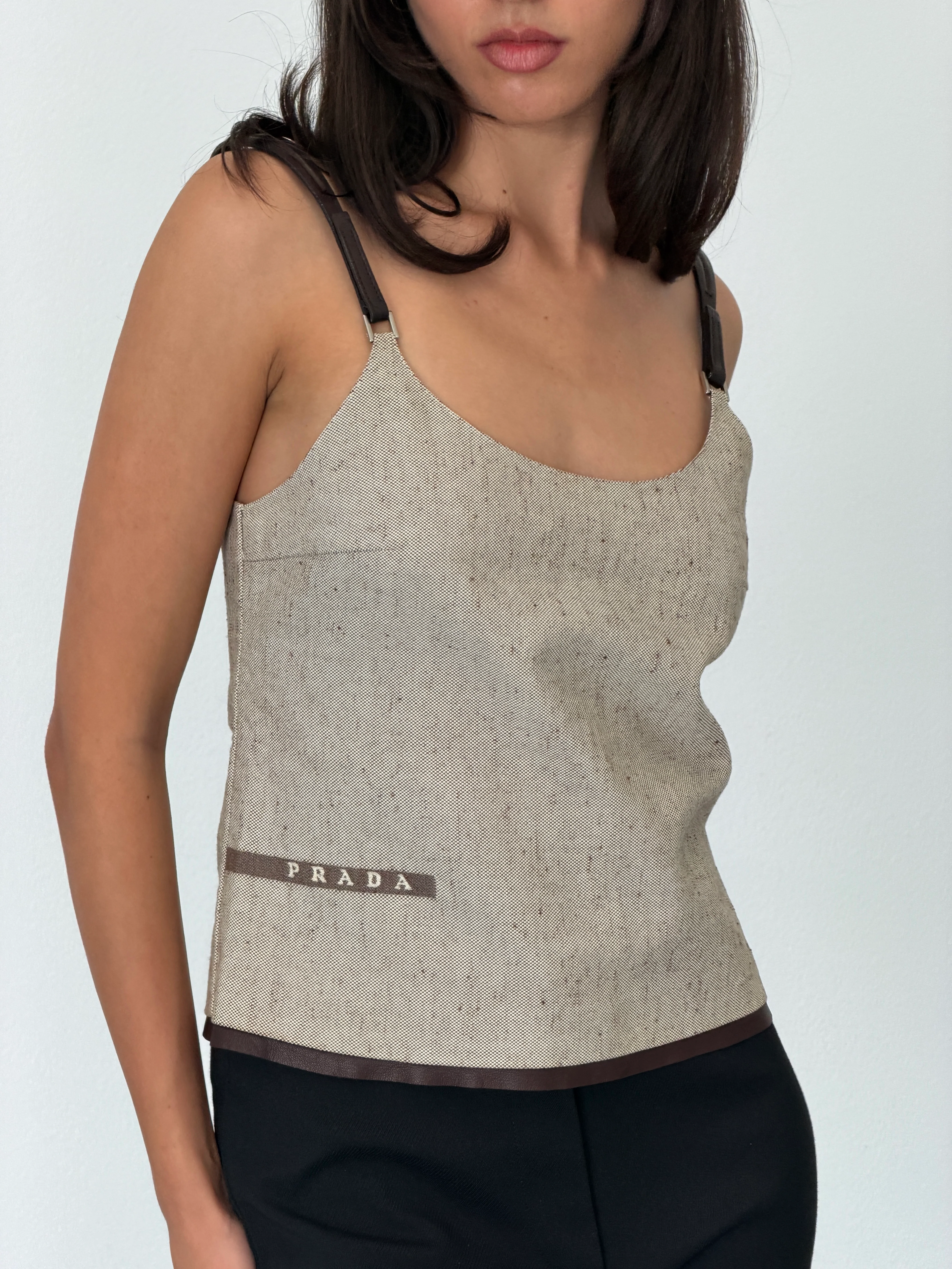 (rare) prada spring 1999 runway linen top - Image 5
