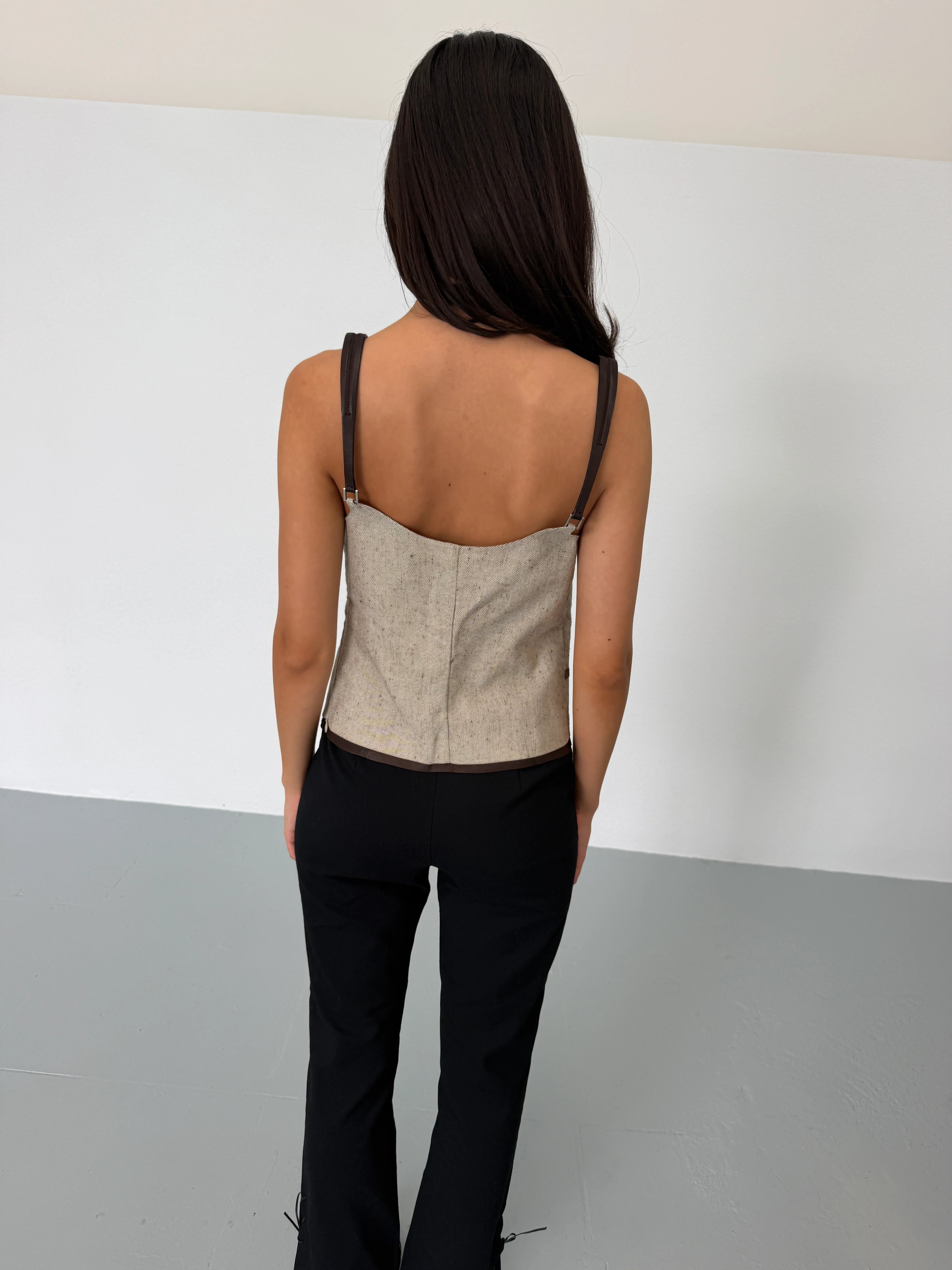 (rare) prada spring 1999 runway linen top - Image 6